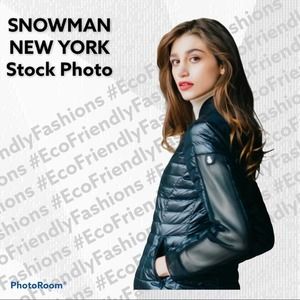 Snowman New York Mesh Sleeve Puffer Jacket in Black